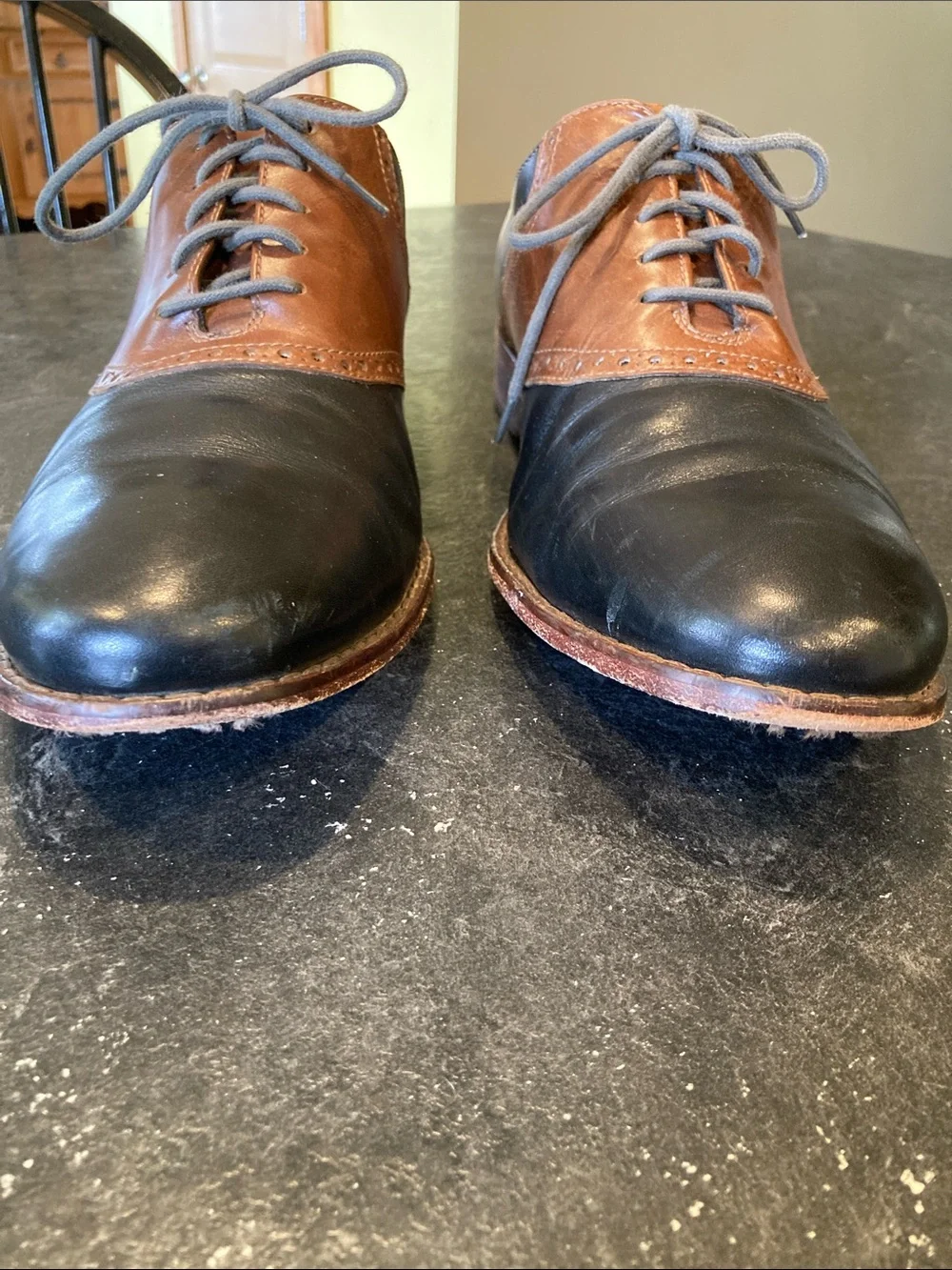 Men Cole Haan black brown leather Oxford shoes size 13
